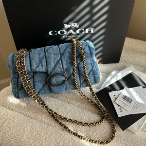 Coach Denim Quilted Tabby 20